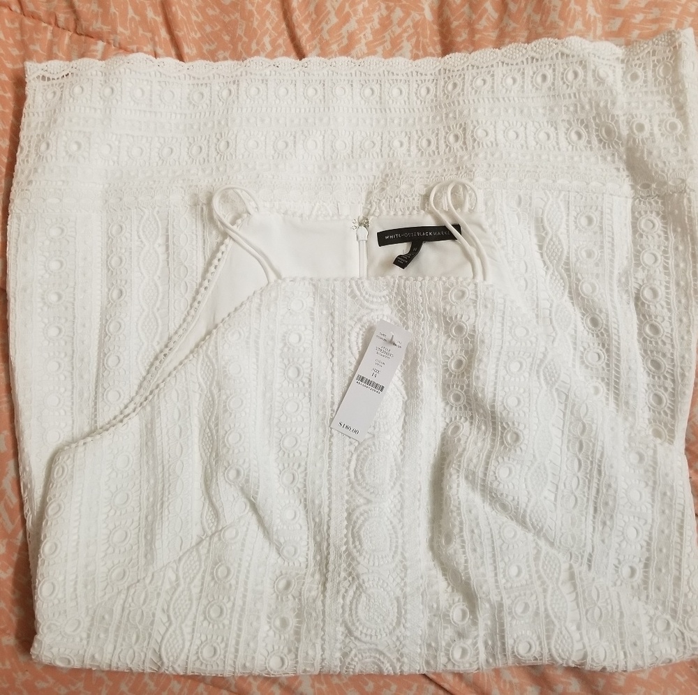 NWT WHBM White Lace Dress - Picture 6 of 8